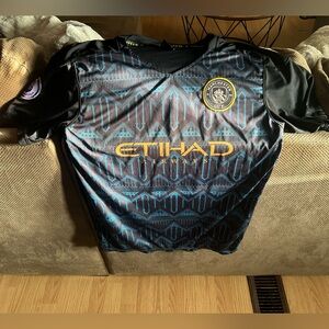 Manchester City Black and Blue away Jersey